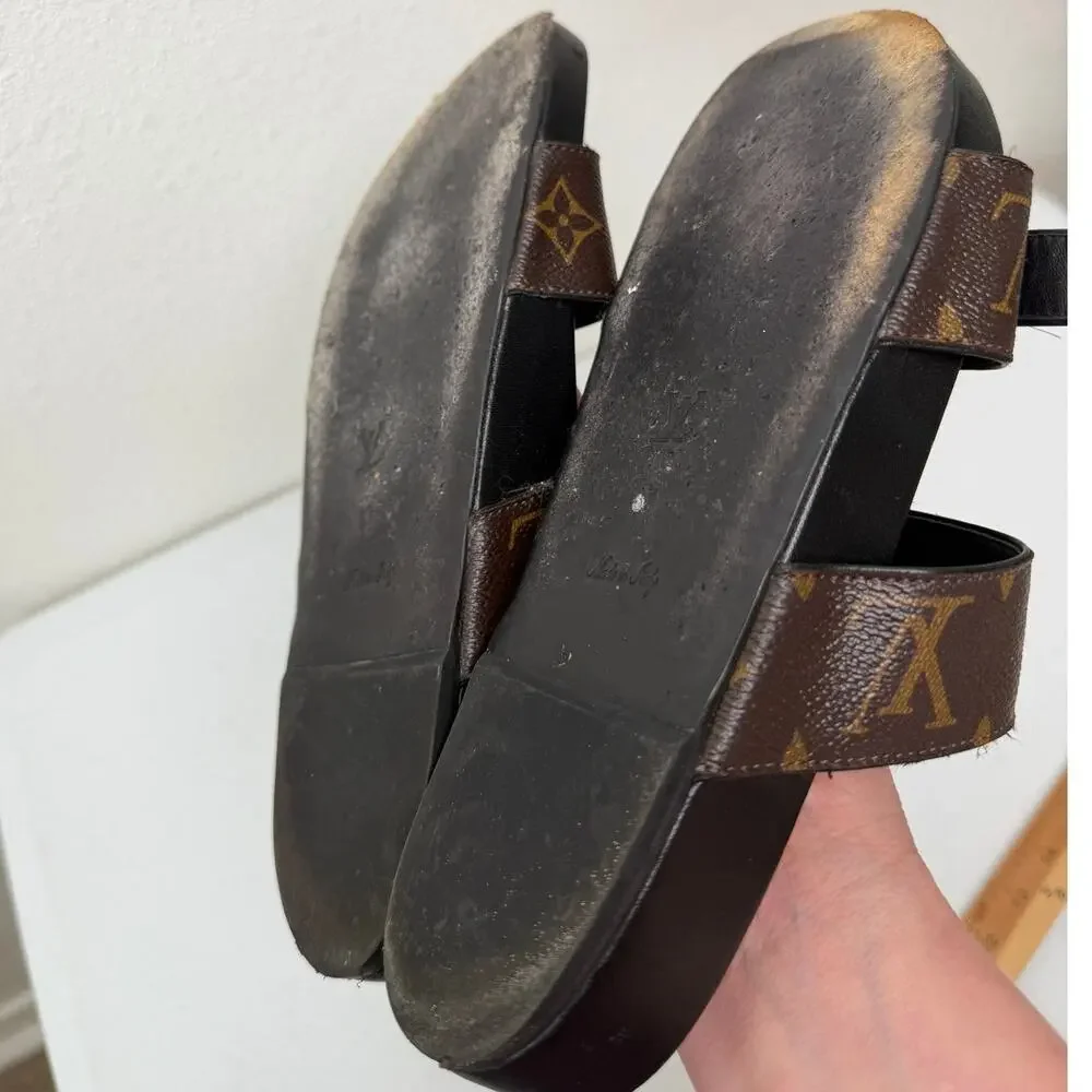 Louis Vuitton Monogram Flat Comfort Mule Sandals EU 37- US 7 - Picture 12 of 16